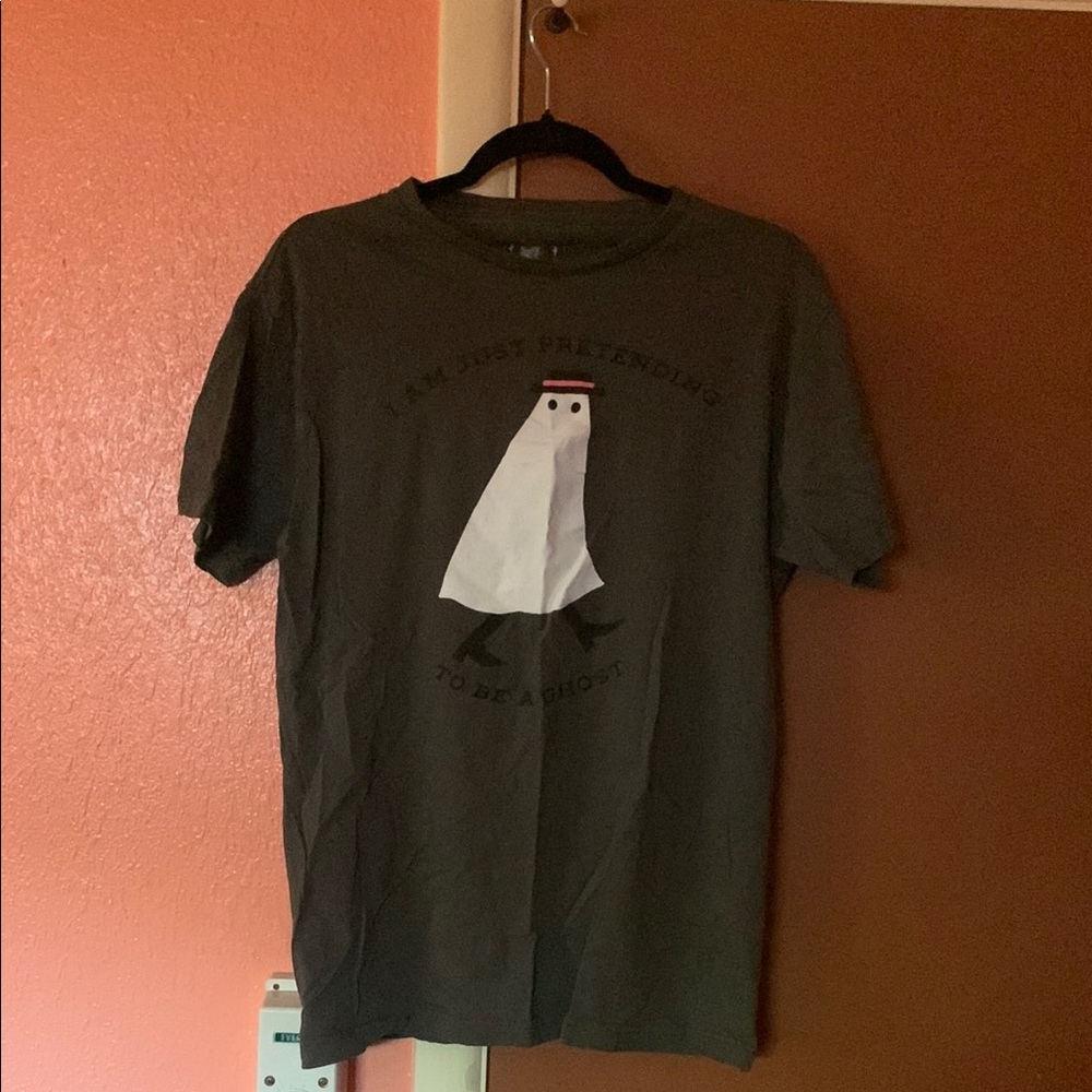 Grey Funny Ghost T-Shirt